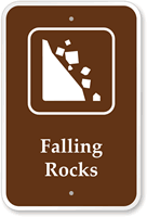 Falling Rocks   Campground, Guide & Park Sign