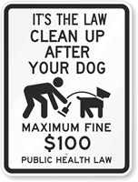 Public Health Law   Maximum Fine $100 Sign