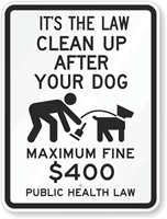 Public Health Law   Maximum Fine $400 Sign