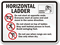 Horizontal Ladder Rules Sign