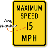 Maximum Speed Custom Speed Limit Parking Sign