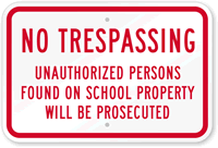 No Trespassing   Unauthorized Persons Prosecuted Sign