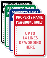 Custom Playground Rules Sign