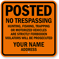Private Property, Trespassing Strictly Forbidden Custom Sign