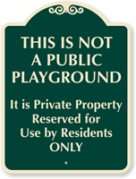 Not a Public Playground Sign