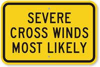 Severe Cross Winds Sign