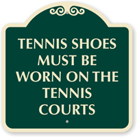 Tennis Court Rules Sign