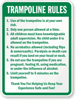 Trampoline Rules Sign