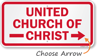 United Church Of Christ Sign with Arrow