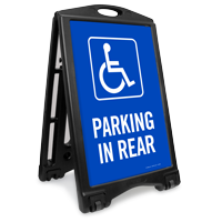 Accessible Parking In Rear Sidewalk Sign