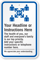 Add Your Custom Social Distancing Headline Sign