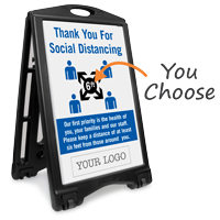 Add Your Logo Social Distancing Custom Sidewalk Sign