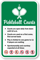 Add Your Rules Pickleball Court Sign