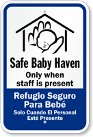 Bilingual Safe Baby Haven Sign