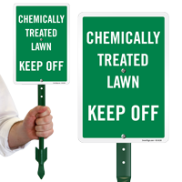 Chemically Treated Lawn Keep Off Yard Sign And Stake Kit