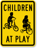 Kids Cycling Sign