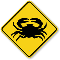 Crab Crossing Sign