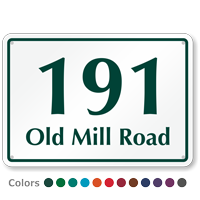 Custom House Number And Street Name Address Sign