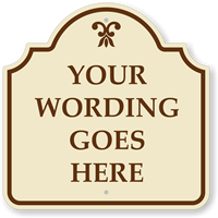 Custom Brown Normal Designer Palladio Sign with Motif