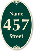 Customizable Name and Street Number Signature Sign