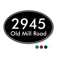 Custom Oval House Address And Street Number Sign