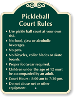 Customizable Pickleball Court Rules Sign