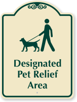 Designated Pet Relief Area Sign