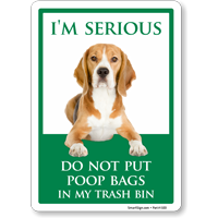 Do Not Put Poop Bags In My Trash Bin Dog Poop Sign