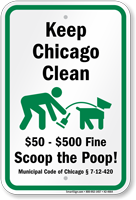Dog Poop Sign For Illinois