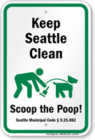 Dog Poop Sign For Washington