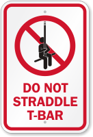 Do Not Straddle T Bar  with Graphic
