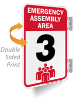 Emergency Assembly Area Number Three Sign