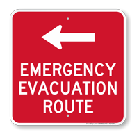 Emergency Evacuation Route Left Arrow