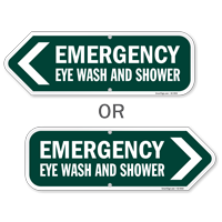 Emergency Eye Wash And Shower Directional Sign