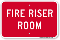 Fire Riser Room Safety Sign