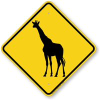 Giraffe Crossing Sign