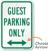 Guest Parking Only Sign with Arrow