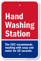 Hand Washing Station CDC Recommends Washing For 20 Seconds Sign