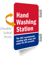 Hand Washing Station Two Sided Spot-a-Signs