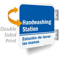 Handwashing Station Bilingual Double Sided Sign