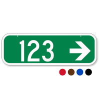 Horizontal 911 Address Sign With House Number And Arrow