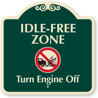 Idle Free Zone, Turn Engine Off Signature Sign