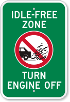 Idle Free Zone, Turn Engine Off Sign