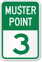 Emergency Muster Point 3 Sign