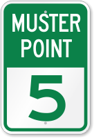 Emergency Muster Point 5 Sign