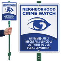 Neighborhood Crime Watch Sign (with crime watch symbol)