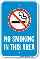 No Smoking In This Area Clean Air Sign with Symbol