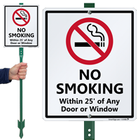 No Smoking Within 25' On Any Door Sign