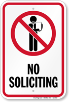 No Soliciting Prohibition Sign