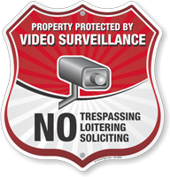 No Trespassing Loitering Soliciting Shield Sign
